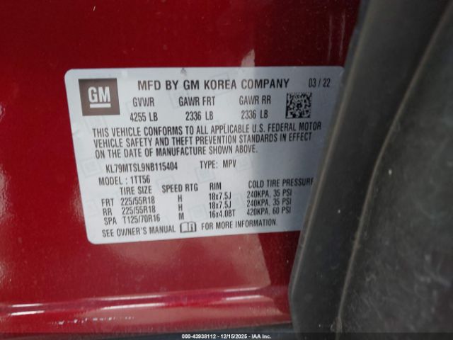 2022 CHEVROLET TRAILBLAZER KL79MTSL9NB115404 Photo 8