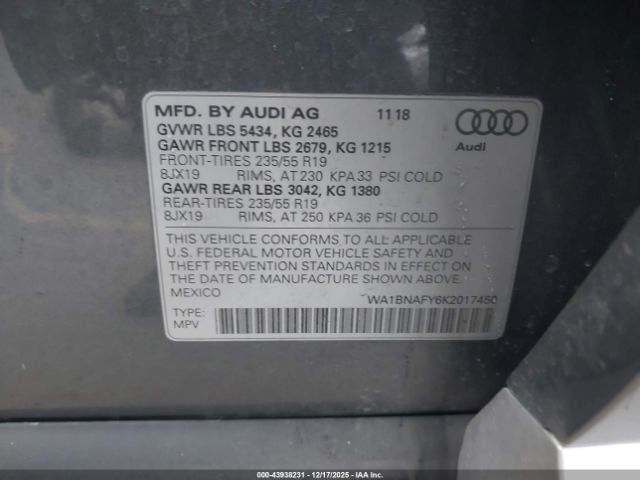 2019 AUDI Q5 WA1BNAFY6K2017450 Photo 8