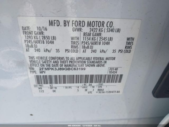 2016 FORD EDGE 2FMPK3J89GBC63199 Photo 8