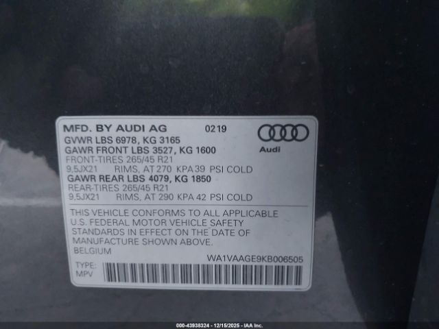2019 AUDI E-TRON WA1VAAGE9KB006505 Photo 8