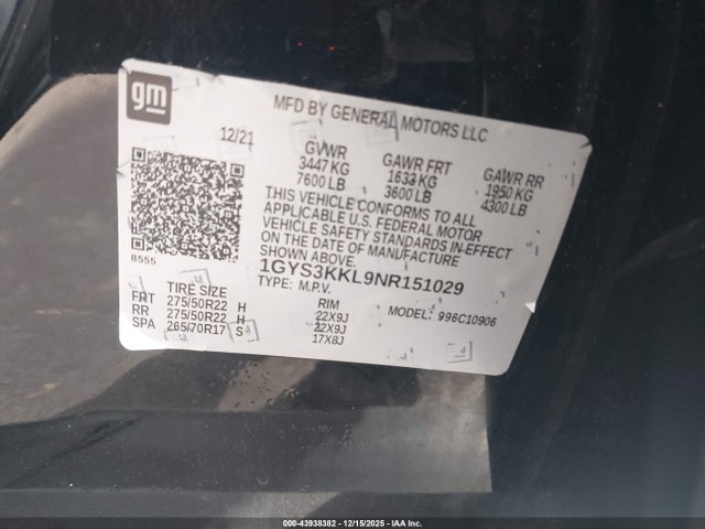 2022 CADILLAC ESCALADE ESV 1GYS3KKL9NR151029 Photo 8