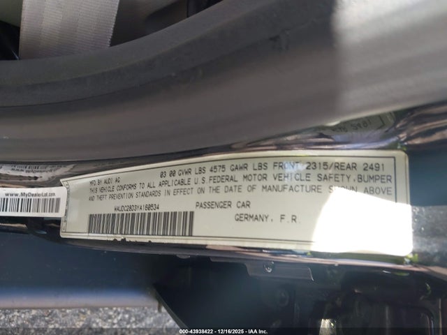 2000 AUDI A4 WAUDC28D3YA160534 Photo 8