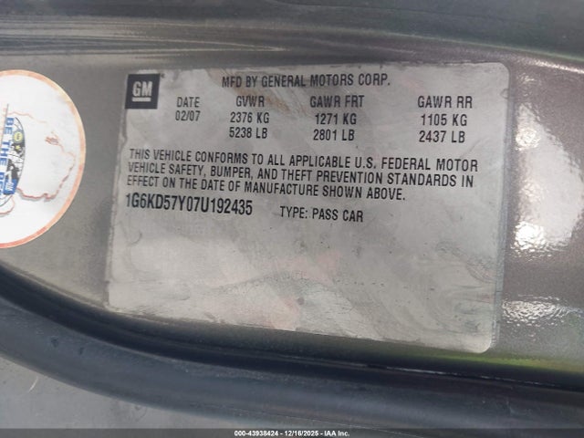 2007 CADILLAC DTS 1G6KD57Y07U192435 Photo 8