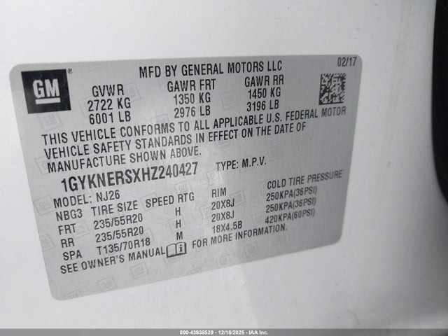 2017 CADILLAC XT5 1GYKNERSXHZ240427 Photo 8