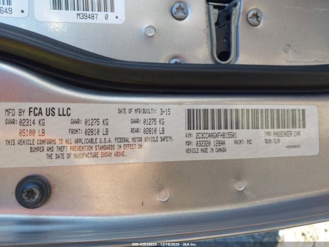 2015 CHRYSLER 300 2C3CCAAGXFH815501 Photo 8