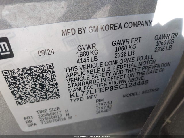 Chevrolet Trax Fwd Ls 2025 KL77LFEP8SC124448 Image 9