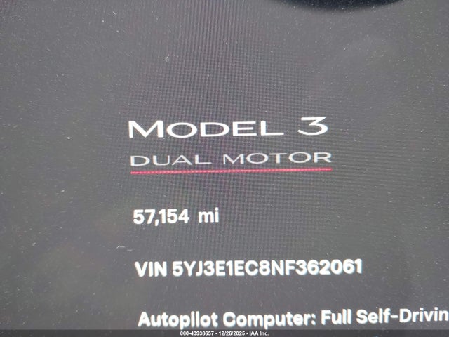 Tesla Model 3 Performance Dual Motor All-wheel Drive 2022 5YJ3E1EC8NF362061 Image 16