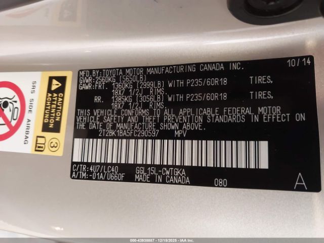 2015 LEXUS RX 350 2T2BK1BA5FC290597 Photo 8