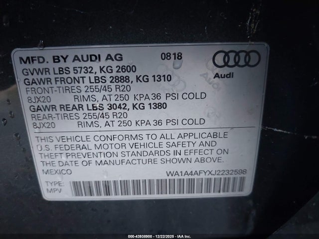 2018 AUDI SQ5 WA1A4AFYXJ2232598 Photo 8