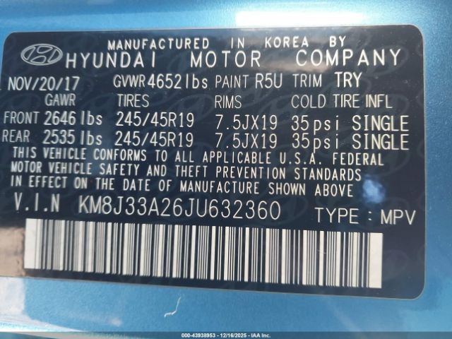 2018 HYUNDAI TUCSON KM8J33A26JU632360 Photo 8