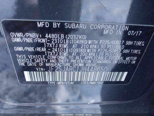 2018 SUBARU FORESTER JF2SJARC1JH448650 Photo 8