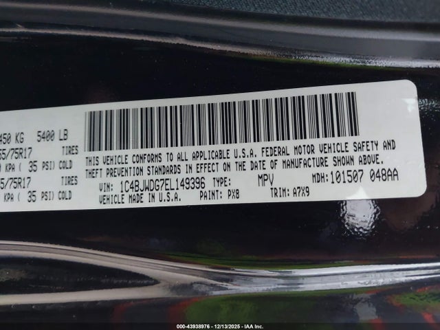1C4BJWDG7EL149396 Jeep Wrangler Unlimited Sport