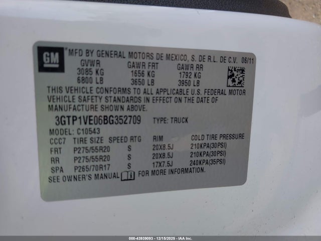 2011 GMC SIERRA 1500 3GTP1VE06BG352709 Photo 8