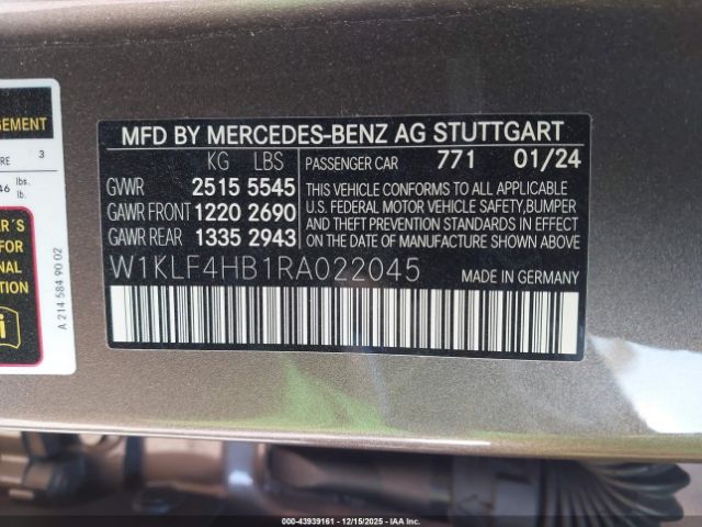 2024 MERCEDES-BENZ E 350 W1KLF4HB1RA022045 Photo 8