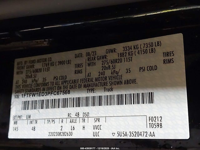 2023 FORD F-150 1FTFW1ED3PFC67568 Photo 8