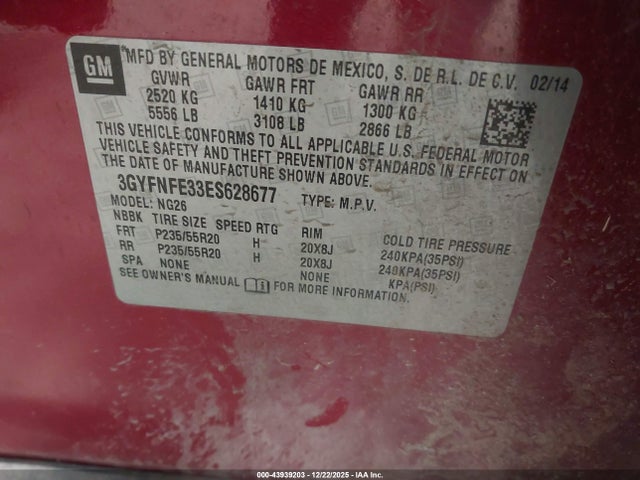 2014 CADILLAC SRX 3GYFNFE33ES628677 Photo 8