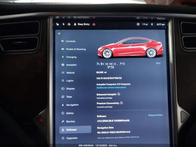 2017 TESLA MODEL S 5YJSA1E15HF198732 Photo 6