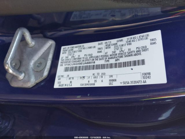 2014 FORD ESCAPE 1FMCU9GX9EUA88518 Photo 8