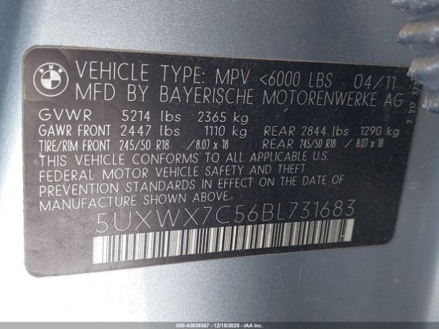 2011 BMW X3 5UXWX7C56BL731683 Photo 8