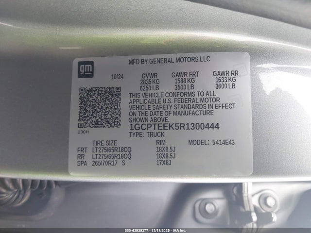 1GCPTEEK5R1300444 Chevrolet Colorado 4wd Trail Boss