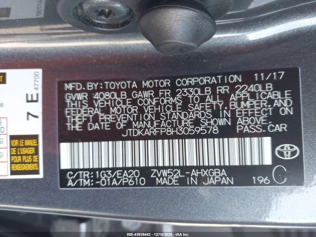JTDKARFP8H3059578 Toyota Prius Prime Premium