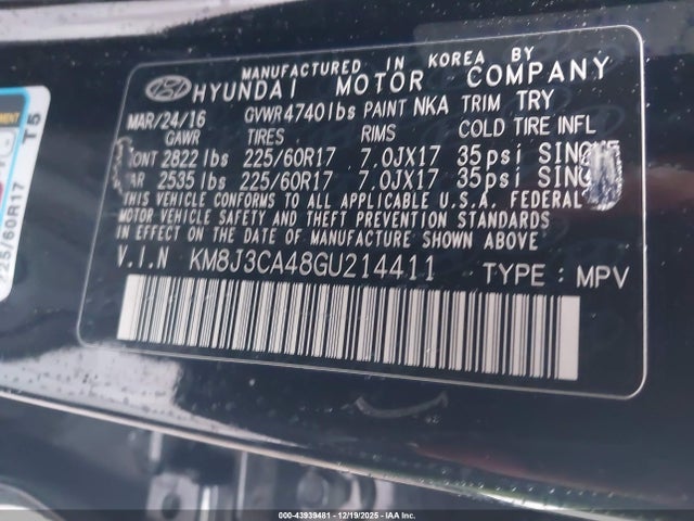 Hyundai TUCSON SE 2016 KM8J3CA48GU214411 Image 9