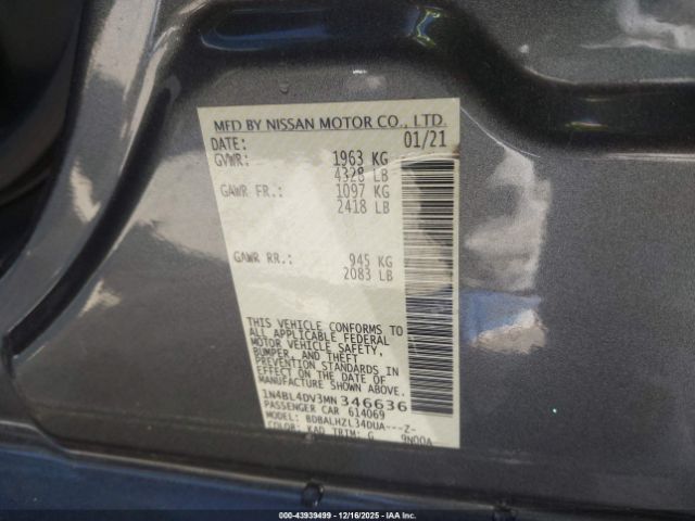 2021 NISSAN ALTIMA 1N4BL4DV3MN346636 Photo 8