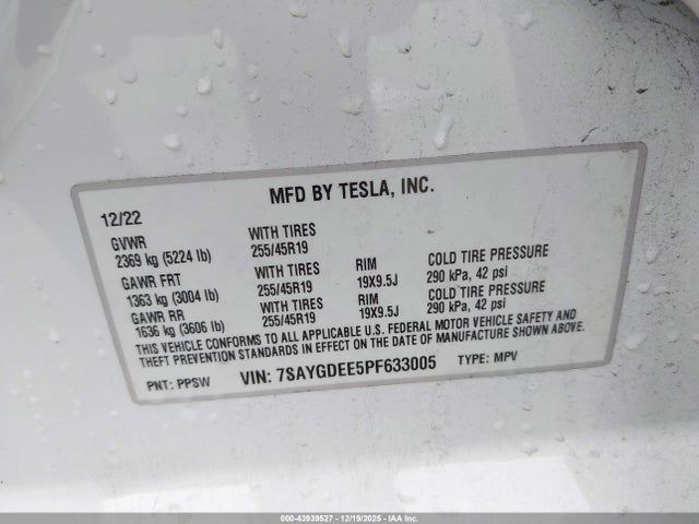 2023 TESLA MODEL Y 7SAYGDEE5PF633005 Photo 8