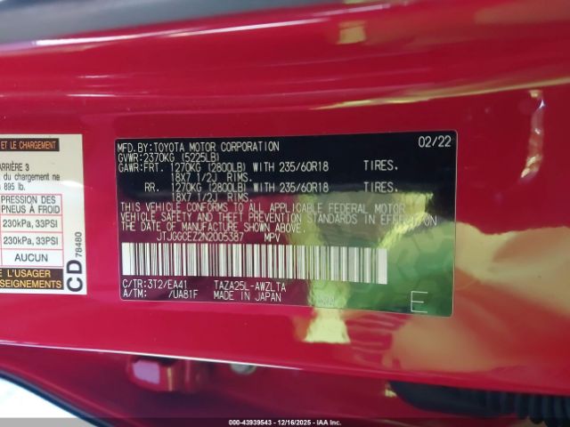 2022 LEXUS NX 350 JTJGGCEZ2N2005387 Photo 8