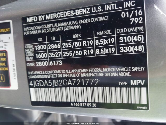 2016 MERCEDES-BENZ GLE 350 4JGDA5JB2GA721772 Photo 8