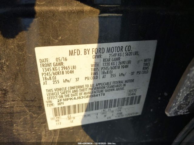 2016 FORD EDGE 2FMPK4J83GBB84178 Photo 8