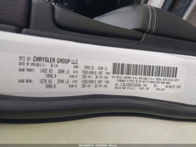2015 JEEP GRAND CHEROKEE 1C4RJFBG9FC635954 Photo 8