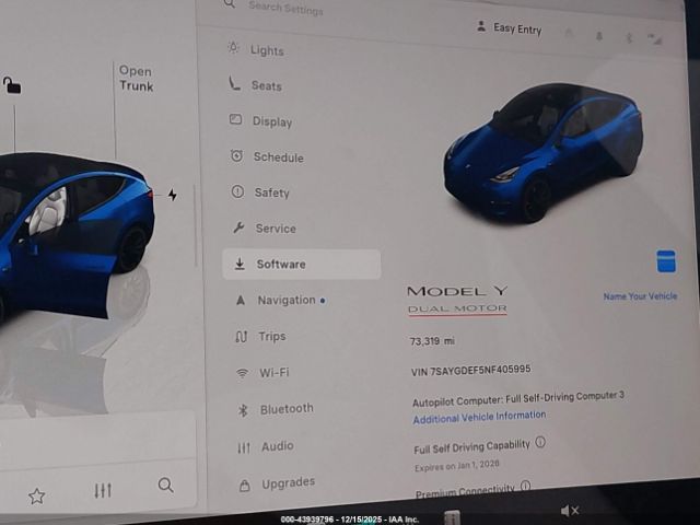 2022 TESLA MODEL Y 7SAYGDEF5NF405995 Photo 6