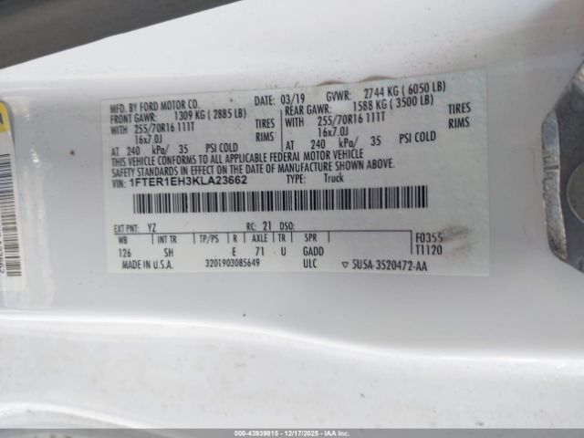 2019 FORD RANGER 1FTER1EH3KLA23662 Photo 8