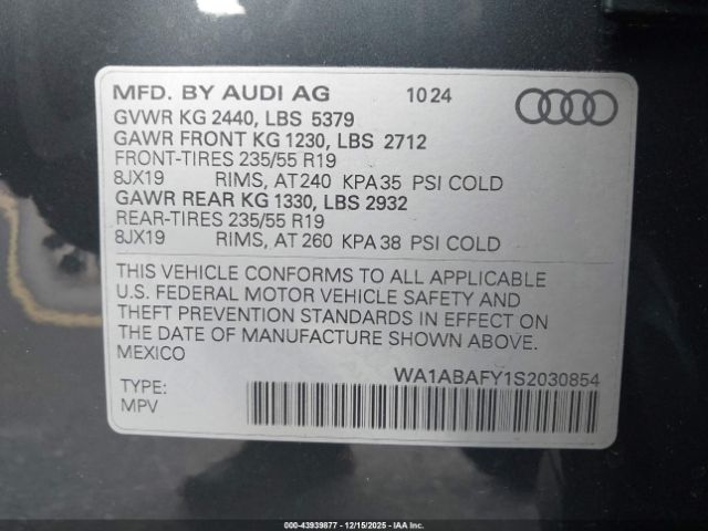 2025 AUDI Q5 WA1ABAFY1S2030854 Photo 8