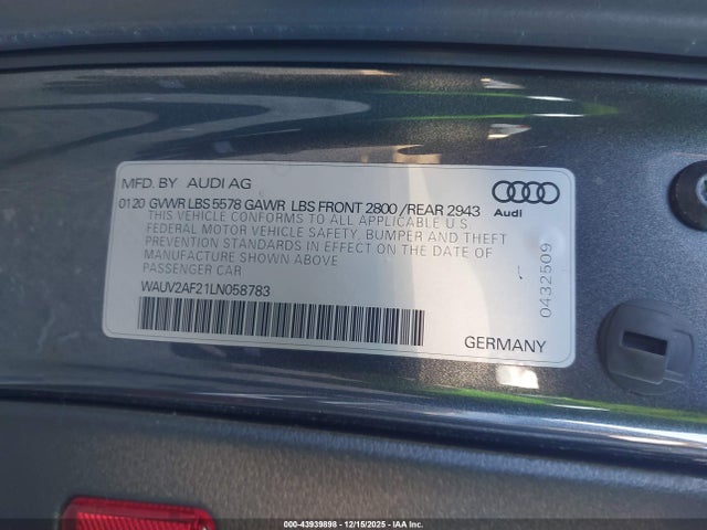 2020 AUDI A7 SPORTBACK WAUV2AF21LN058783 Photo 8