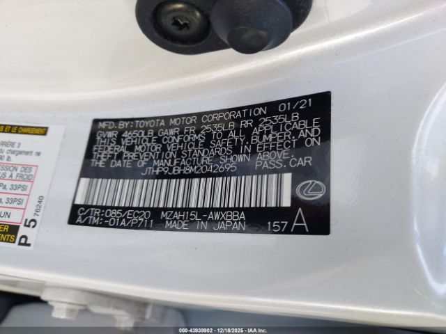 2021 LEXUS UX 250H JTHP9JBH8M2042695 Photo 8