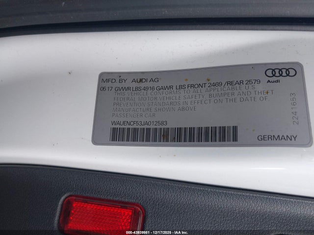 2018 AUDI A5 WAUENCF53JA012583 Photo 8