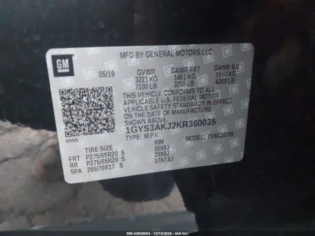 2019 CADILLAC ESCALADE 1GYS3AKJ2KR360035 Photo 8