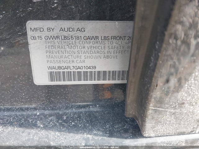 2016 AUDI S4 WAUBGAFL7GA010439 Photo 8