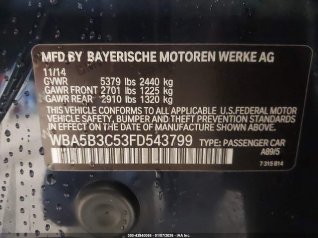 2015 BMW 535I WBA5B3C53FD543799 Photo 8