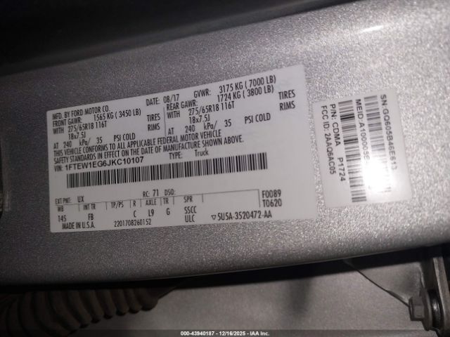 2018 FORD F-150 1FTEW1EG6JKC10107 Photo 8