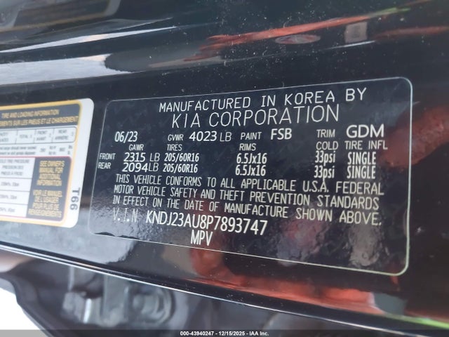 KNDJ23AU8P7893747 KIA SOUL LX