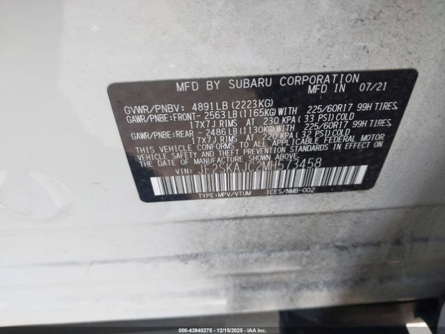 2021 SUBARU FORESTER JF2SKAJC2MH573458 Photo 8