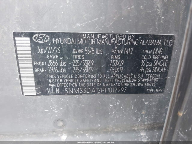 2023 HYUNDAI SANTA FE HYBRID 5NMS3DA12PH012997 Photo 8
