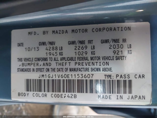 JM1GJ1V60E1153607 Mazda Mazda6 I Touring
