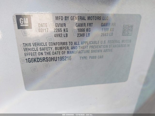 2017 CADILLAC CT6 1G6KD5RS0HU195216 Photo 8