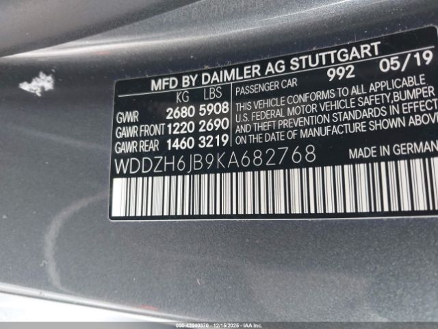 2019 MERCEDES-BENZ E 450 WDDZH6JB9KA682768 Photo 8