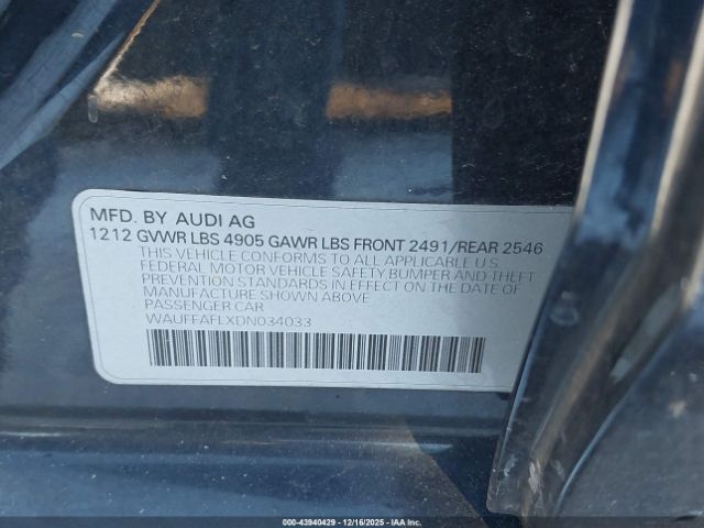 2013 AUDI A4 WAUFFAFLXDN034033 Photo 8