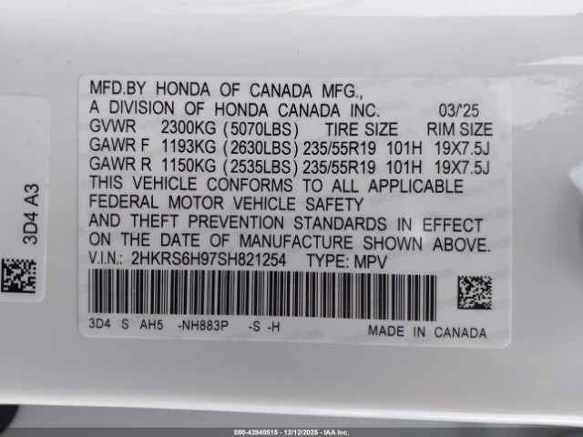 2025 HONDA CR-V HYBRID 2HKRS6H97SH821254 Photo 8